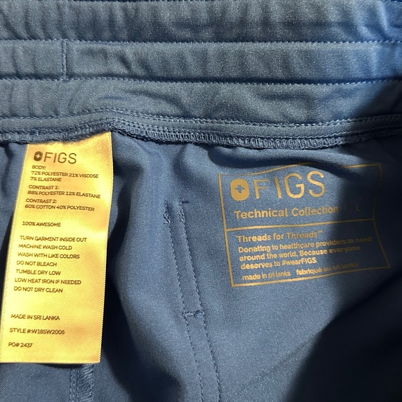FIGS Royal Blue Scrub Set Rafaela Top + Zamora Jogger Size L | EUC PO 2437 - Picture 7 of 8